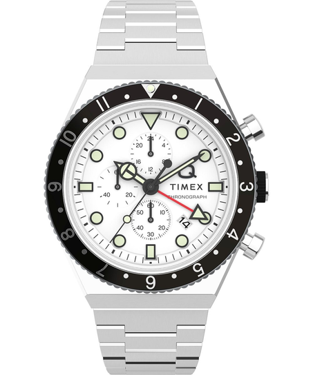 Zegarek męski Timex Q Three Time Zone Chronograph Timex