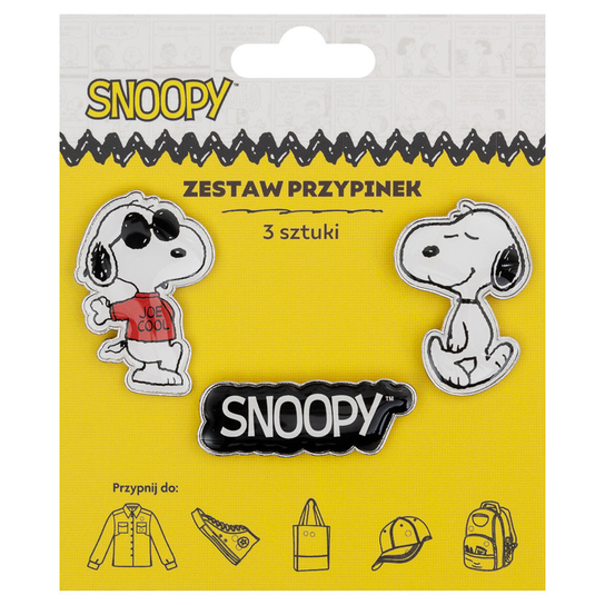 Zestaw przypinek, Snoopy, 3 sztuki Empik